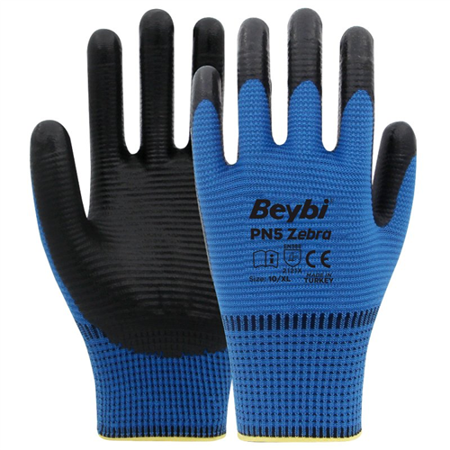 BEYBİ PN5 ZEBRA MAVİ SİYAH NİTRİL ELDİVEN 10 NO