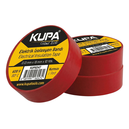 KUPA ELEKTRİK İZOLASYON BANDI KIRMIZI 19MM*10YRD